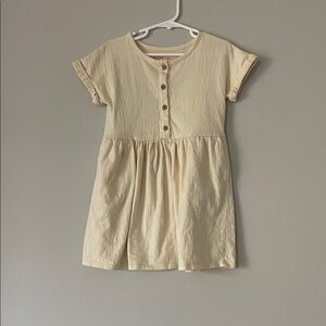 Cream Button-Front Dress
